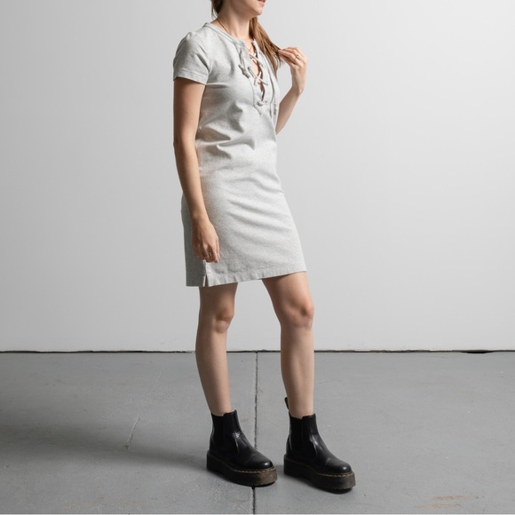 J. Crew Factory Lace-up Tee Mini Dress - Picture 2 of 3